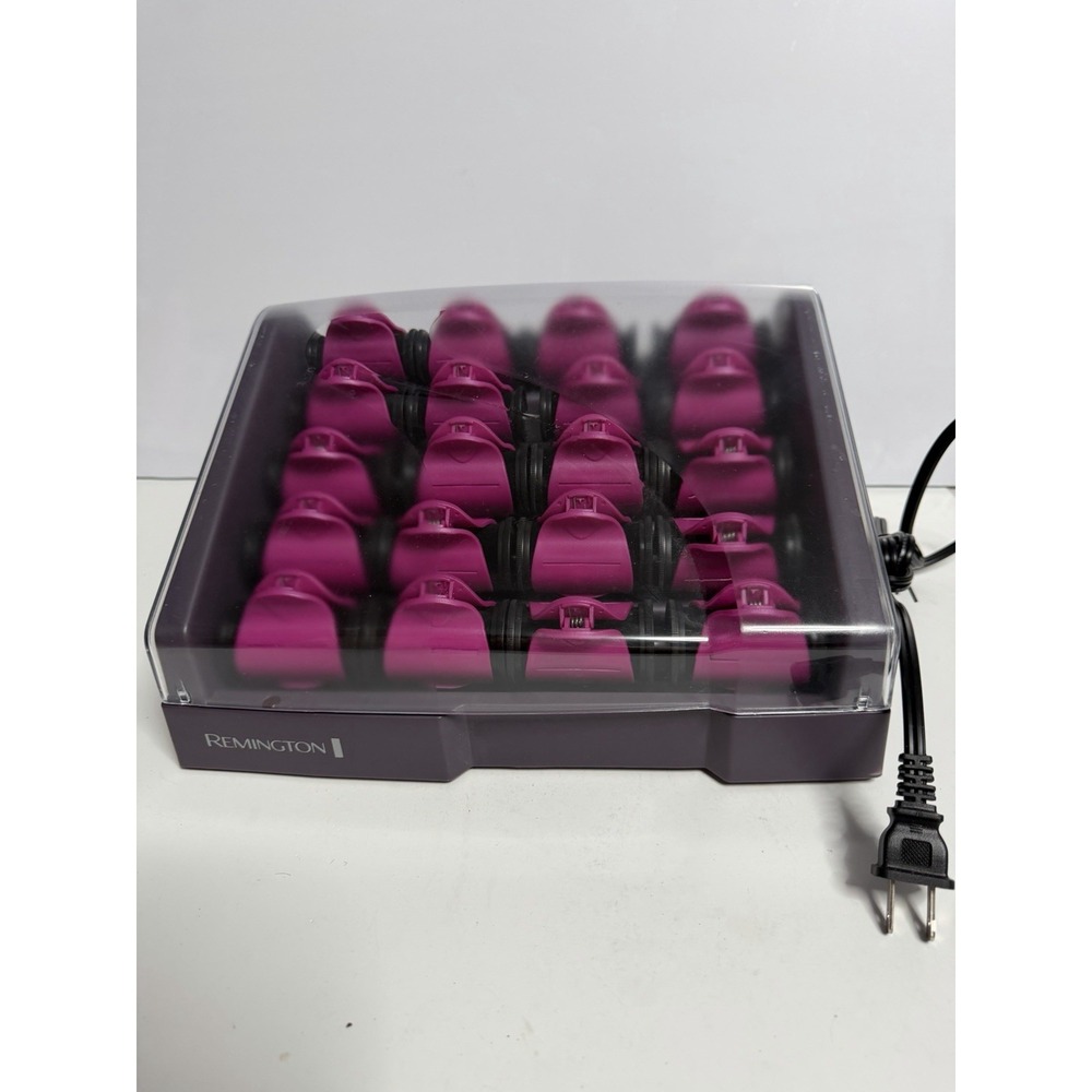 Remington H9096 Set of 20 Velvet Heated Electric Hair Rollers w/Clips WORKS K-1